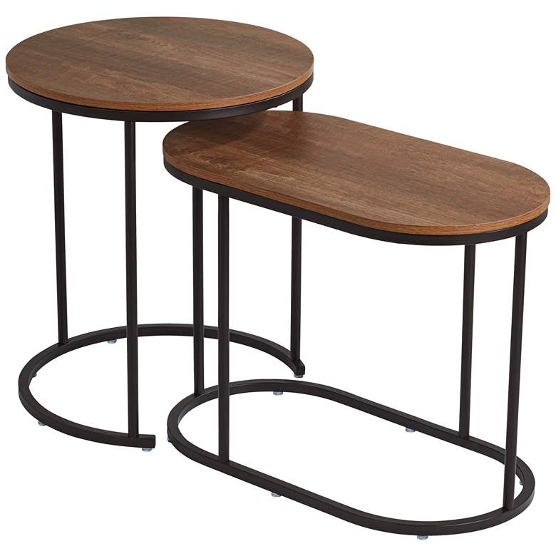 Image 1 Santa Maria Walnut Nesting Accent Tables Set of 2