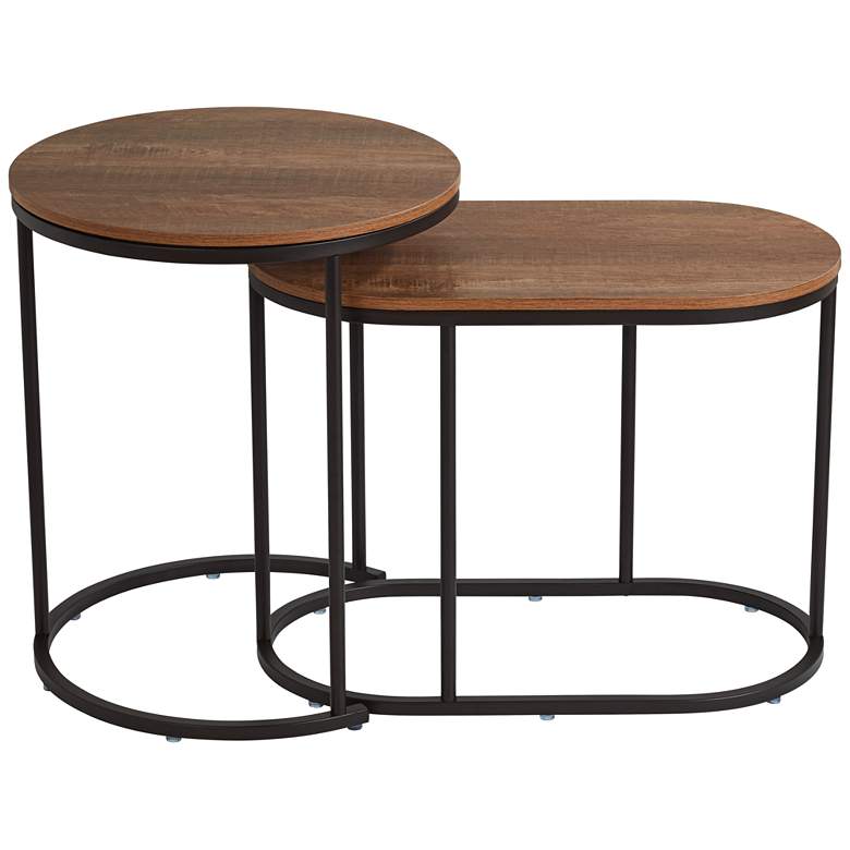 Image 4 Santa Maria Walnut Nesting Accent Tables Set of 2 more views