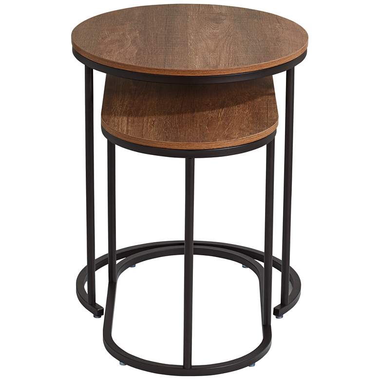 Image 6 Santa Maria Walnut Nesting Accent Tables Set of 2 more views