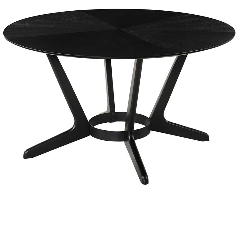Image 1 Santana 54 in. Round Dining Table in Wood and Black Finish