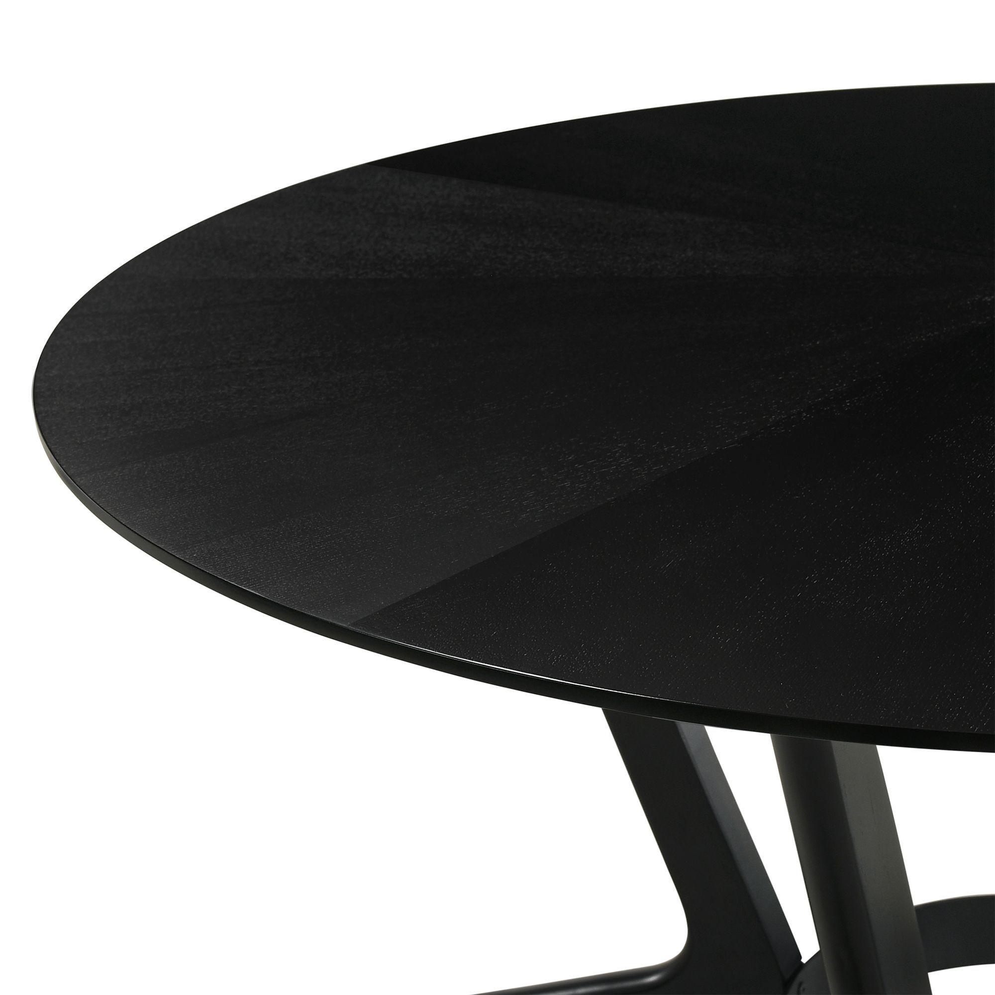 Image 4 Santana 54 in. Round Dining Table in Wood and Black Finish more views