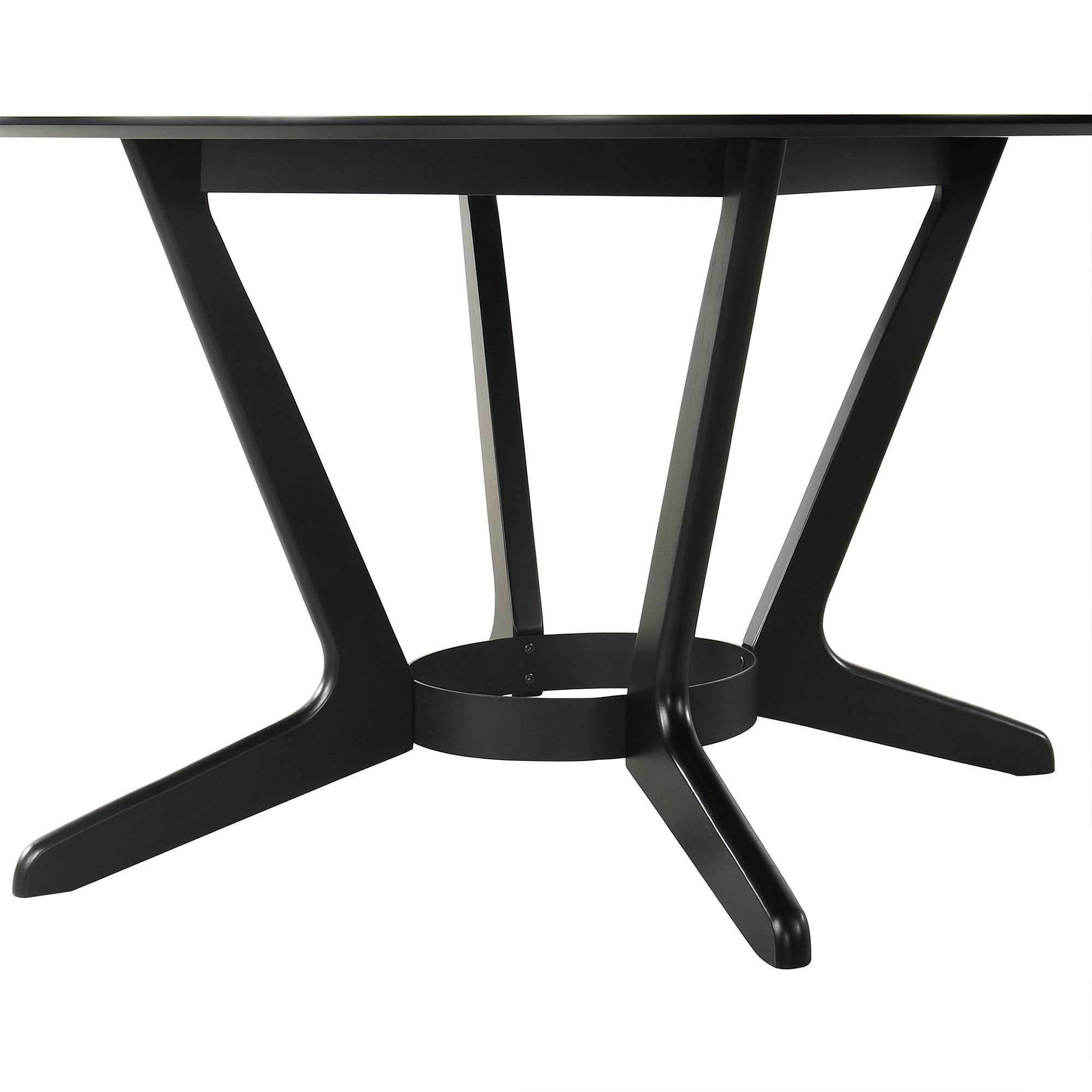 Image 5 Santana 54 in. Round Dining Table in Wood and Black Finish more views