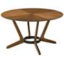 Santana 54 in. Round Dining Table in Wood and Walnut Finish