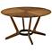 Santana 54 in. Round Dining Table in Wood and Walnut Finish
