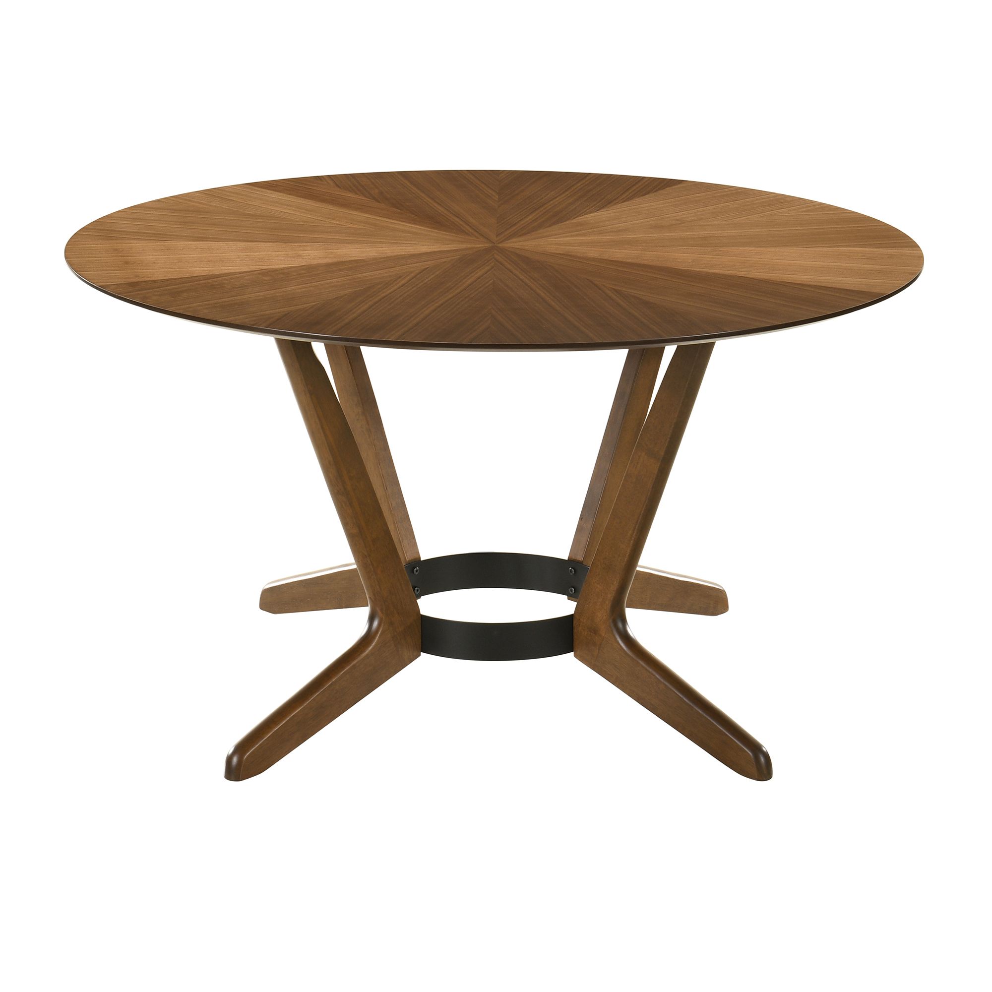 Image 3 Santana 54 in. Round Dining Table in Wood and Walnut Finish more views