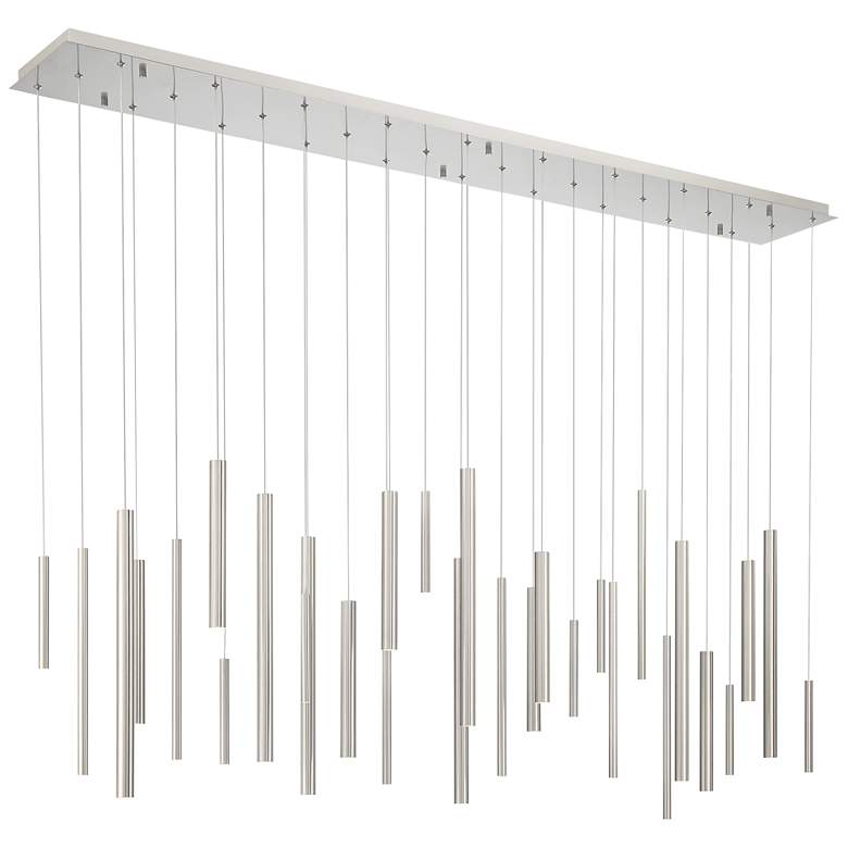 Image 1 Santana 72" Wide Satin Nickel 30-Light LED Linear Chandelier