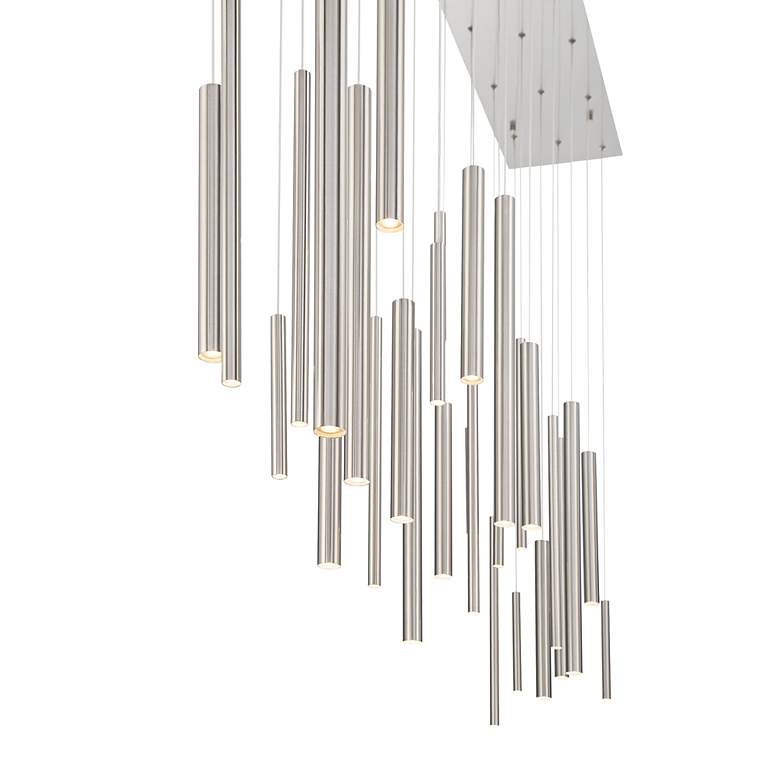 Image 3 Santana 72" Wide Satin Nickel 30-Light LED Linear Chandelier more views