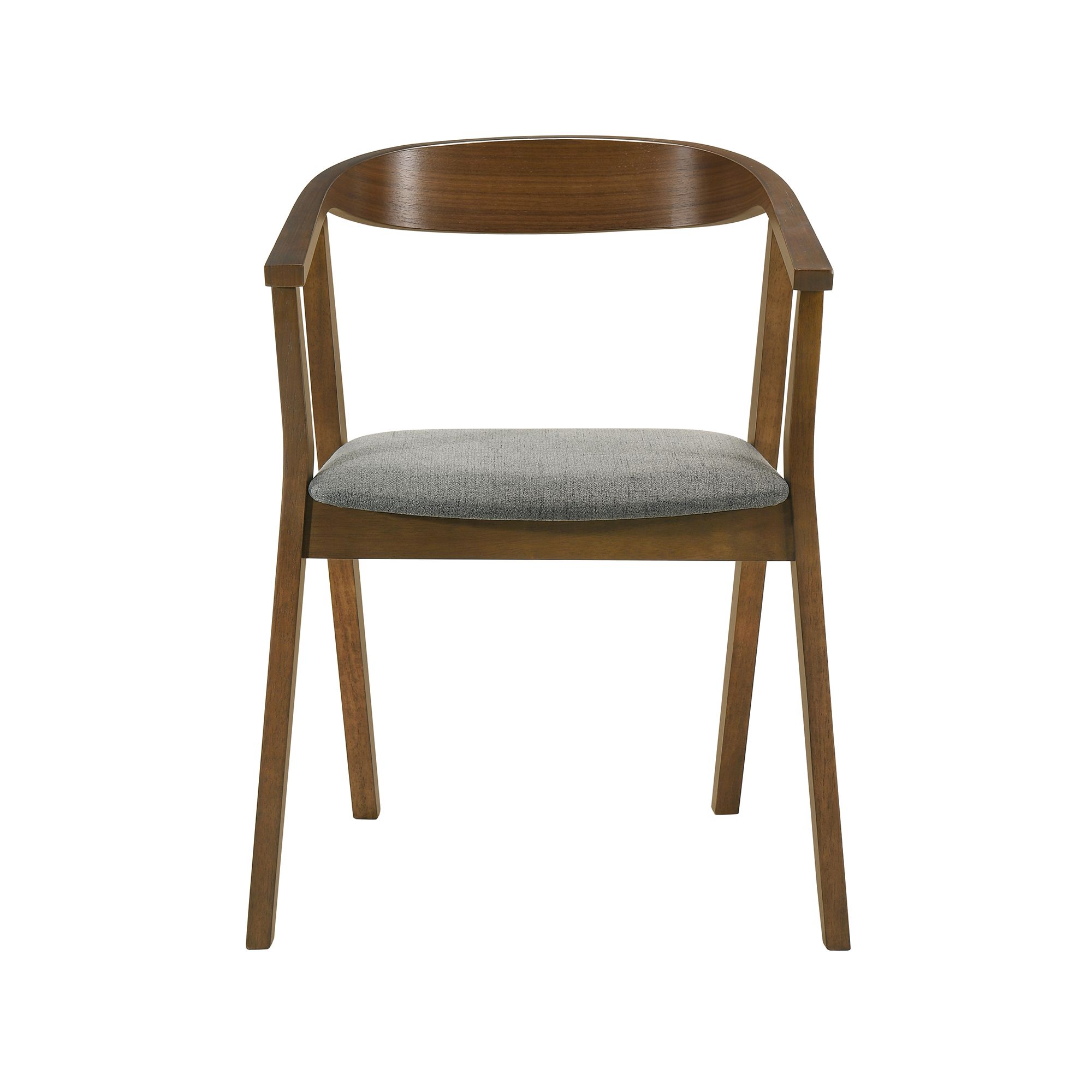 Image 4 Santana Set of 2 Dining Chairs in Wood, Walnut Finish and Charcoal Fabric more views