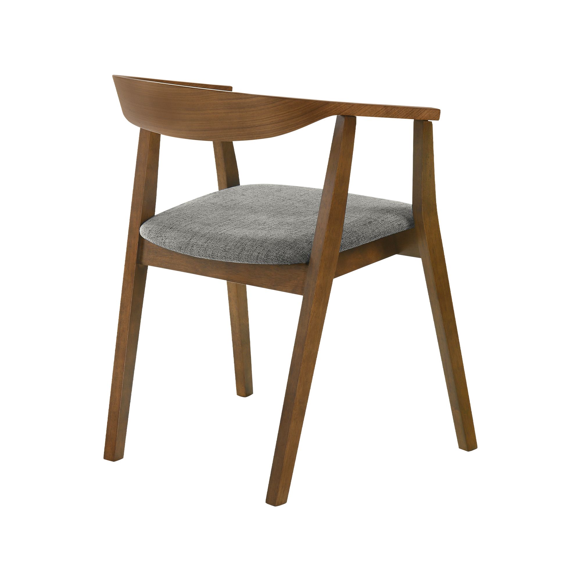 Image 5 Santana Set of 2 Dining Chairs in Wood, Walnut Finish and Charcoal Fabric more views