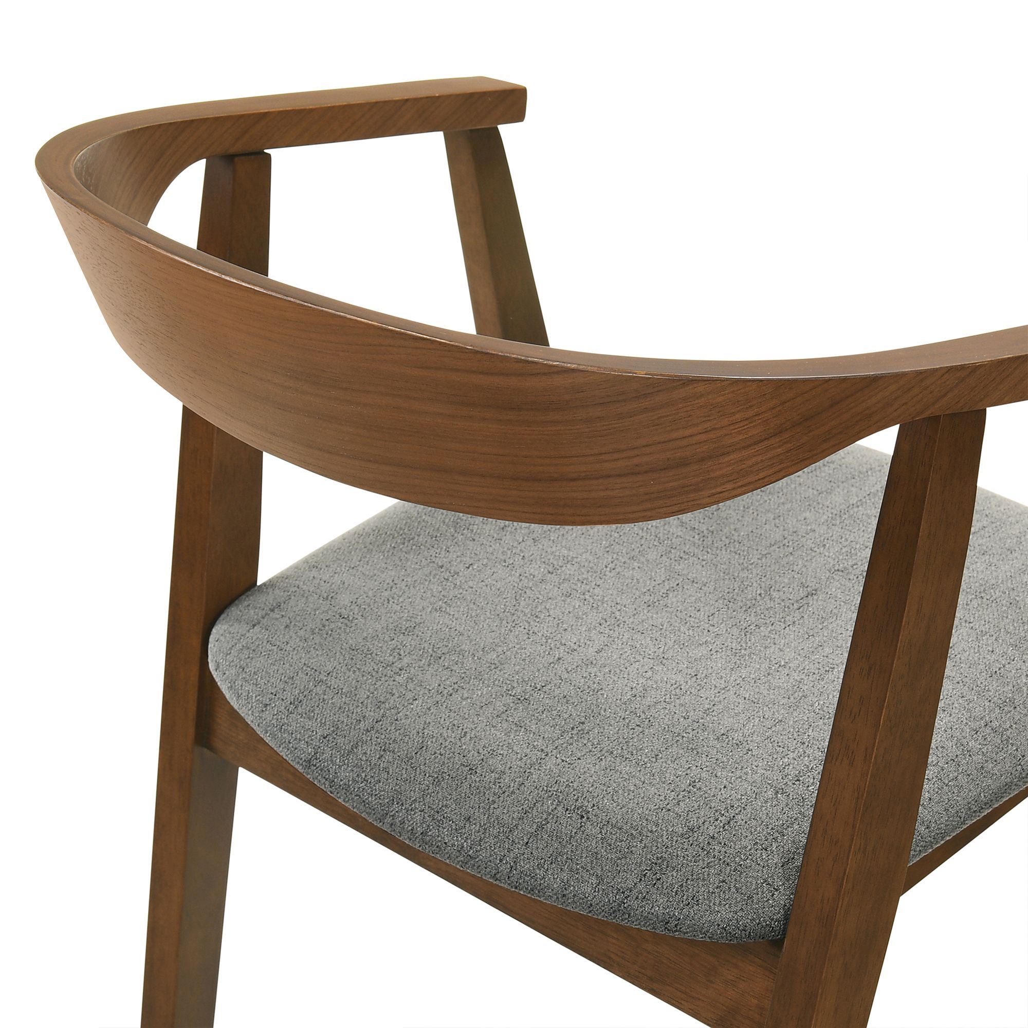 Image 7 Santana Set of 2 Dining Chairs in Wood, Walnut Finish and Charcoal Fabric more views