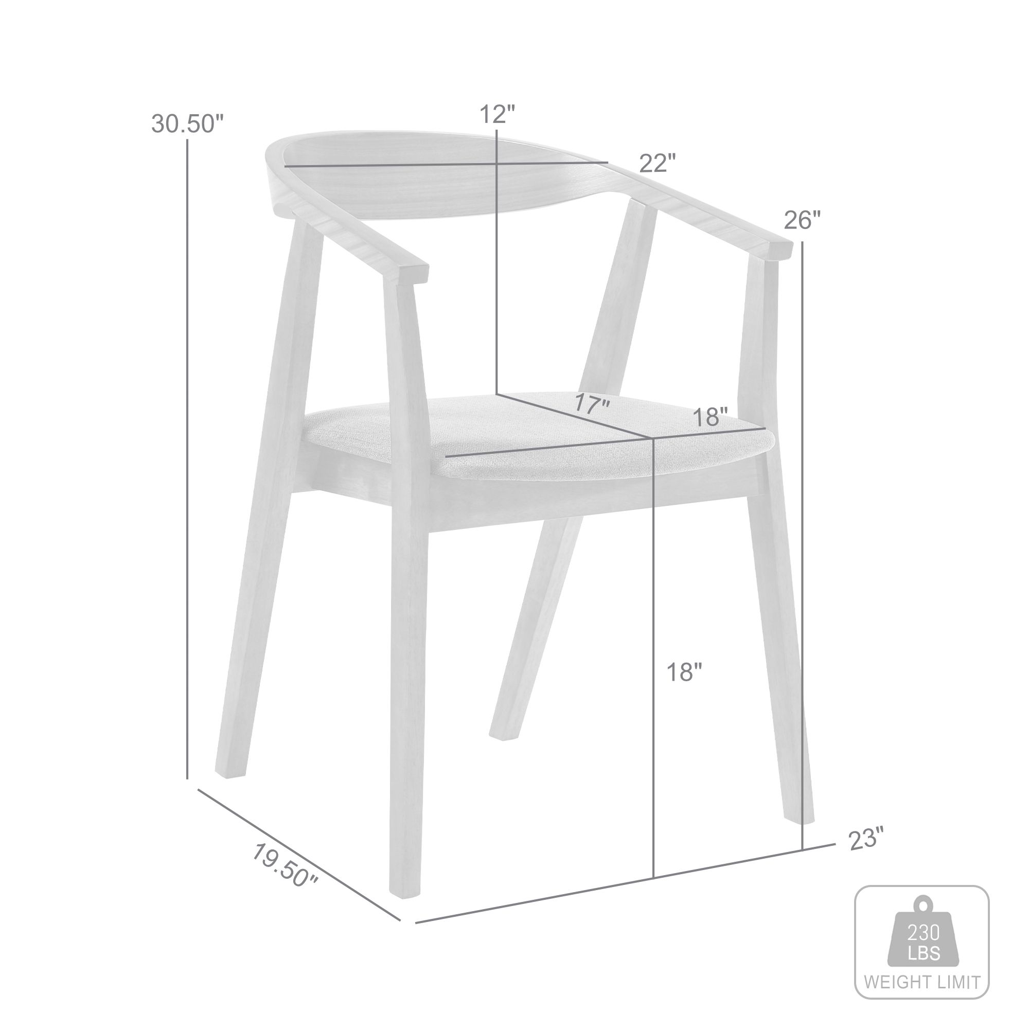 Santana Set of 2 Dining Chairs in Wood, Walnut Finish and Orange Fabric
