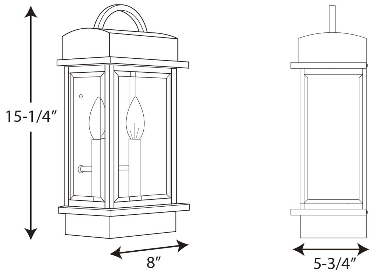 Image 4 Santee Collection Two-Light Medium Wall-Lantern more views