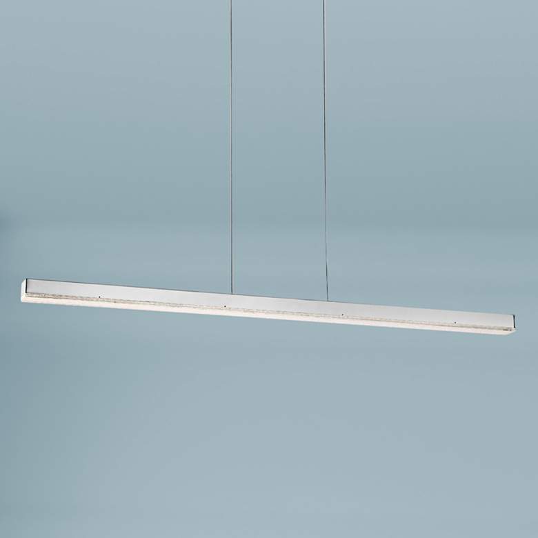 Image 1 Santi 48 1/2" Wide Chrome LED Kitchen Island Light Pendant