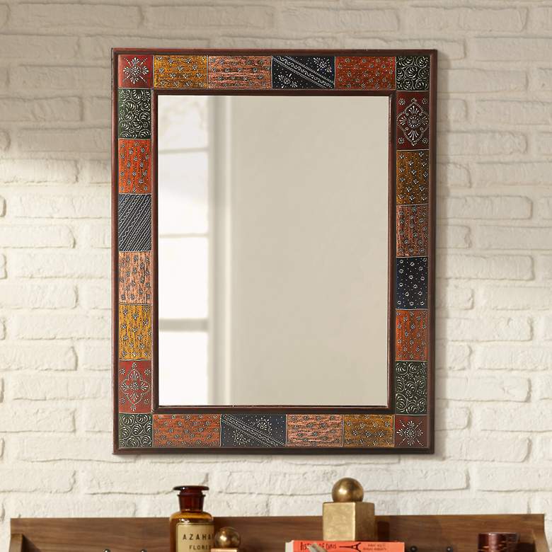 Image 1 Santi Hand-Painted 24 inch x 30 1/2 inch Wall Mirror