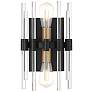 1_Santiago 2-Light Wall Sconce in Matte Black with Warm Brass Accents