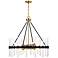 Santiago 30" Wide Matte Black and Brass 8-Light Chandelier