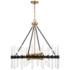 Santiago 30" Wide Matte Black and Brass 8-Light Chandelier