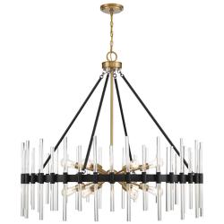 Santiago 45"W Matte Black Brass 12-Light Sputnik Chandelier
