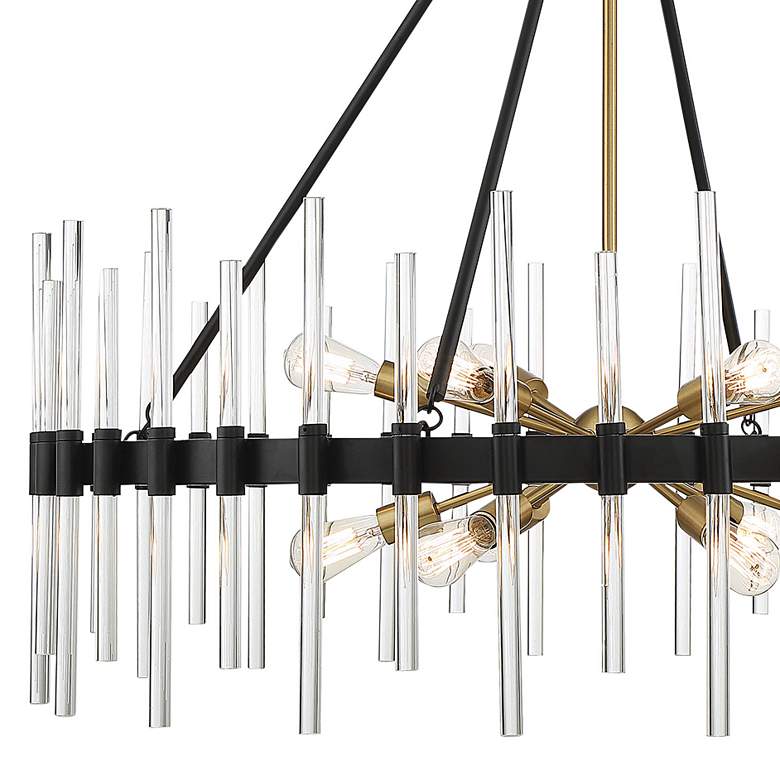 Image 3 Santiago 45"W Matte Black Brass 12-Light Sputnik Chandelier more views