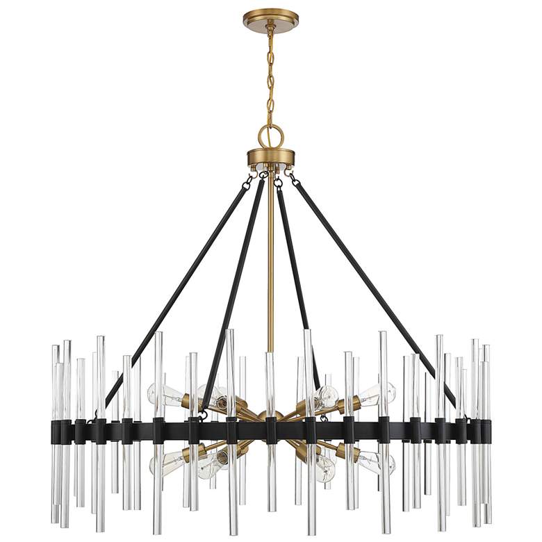 Image 5 Santiago 45"W Matte Black Brass 12-Light Sputnik Chandelier more views