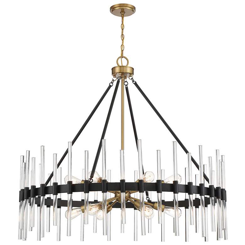 Image 6 Santiago 45"W Matte Black Brass 12-Light Sputnik Chandelier more views