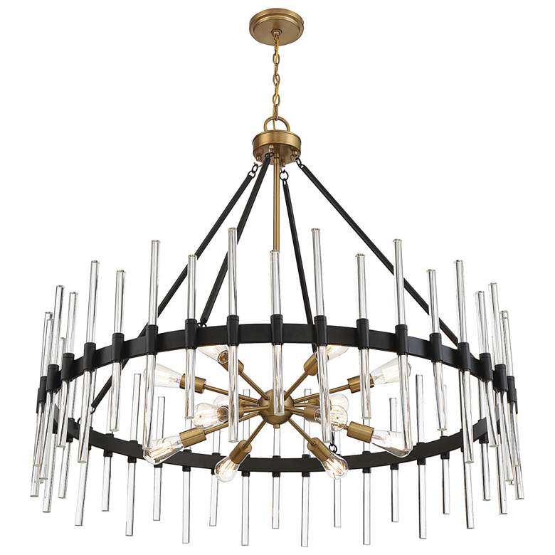 Image 7 Santiago 45"W Matte Black Brass 12-Light Sputnik Chandelier more views