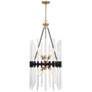 Santiago 6-Light Pendant in Matte Black with Warm Brass Accents