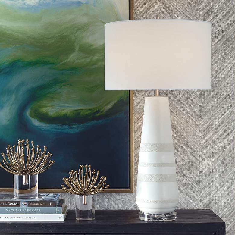 Image 1 Santino 31" Ivory and Dove Gray Ceramic Table Lamp