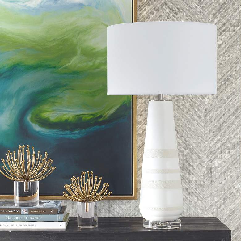 Image 3 Santino 31" Ivory and Dove Gray Ceramic Table Lamp more views