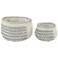 Santis Gray and White Fabric Storage Baskets Set of 2