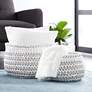 Santis Gray and White Fabric Storage Baskets Set of 2