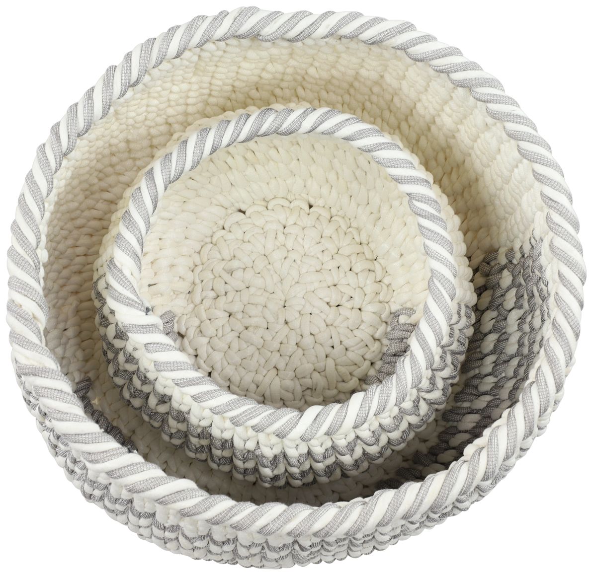 Image 3 Santis Gray and White Fabric Storage Baskets Set of 2 more views