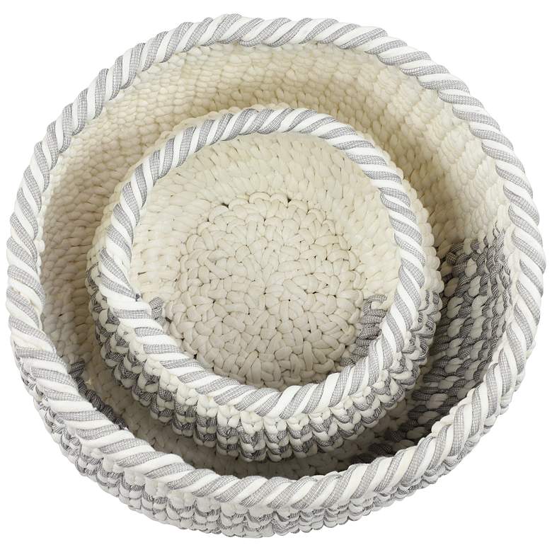Santis Gray and White Fabric Storage Baskets Set of 2 more views