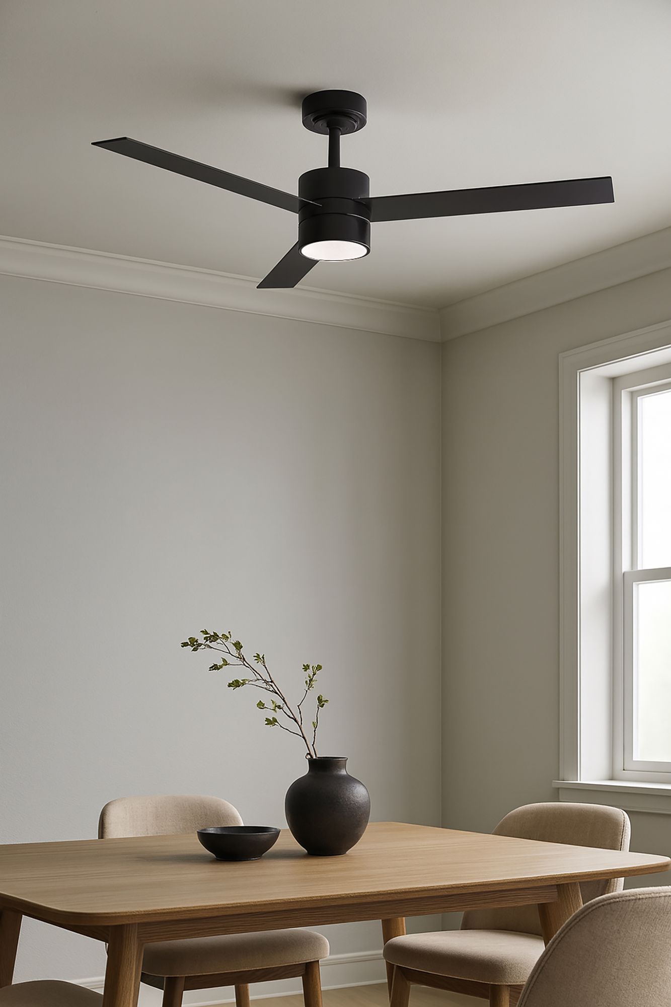 Image 5 Santo 52" Wide 3-Blade Black LED Ceiling Fan more views