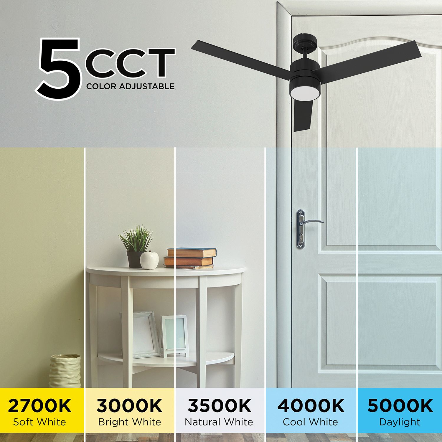 Image 6 Santo 52" Wide 3-Blade Black LED Ceiling Fan more views