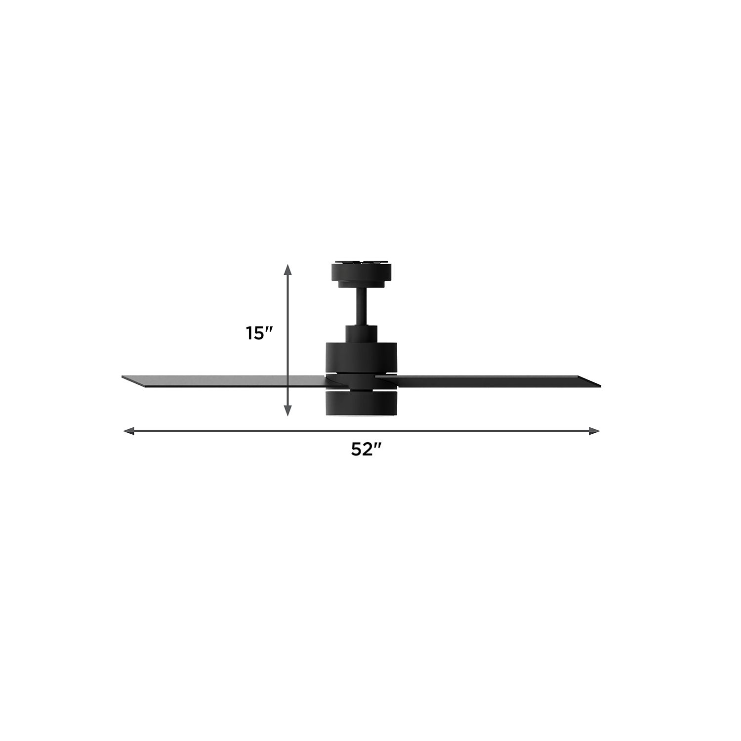 Santo 52" Wide 3-Blade Black LED Ceiling Fan