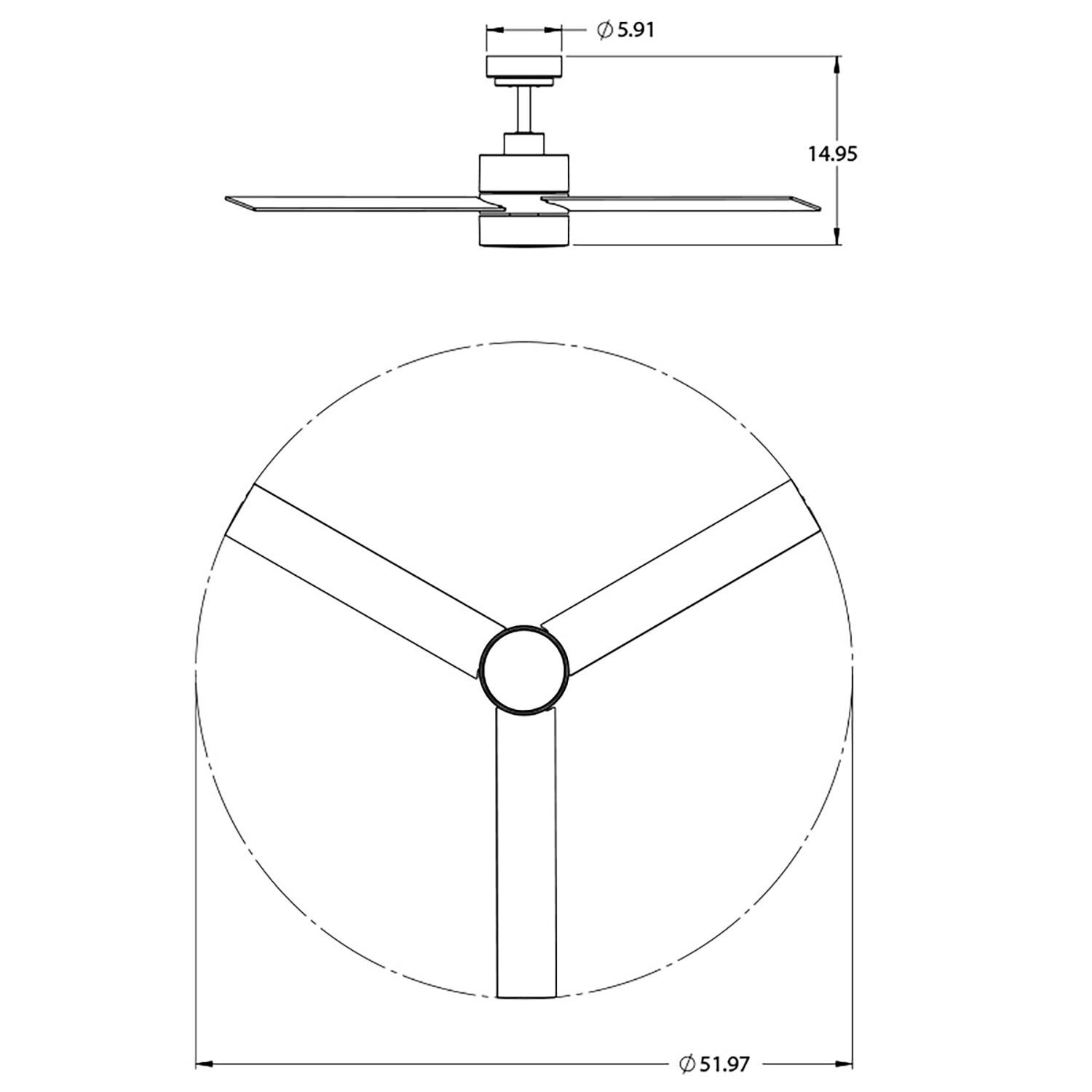 Image 7 Santo 52" Wide 3-Blade White LED Ceiling Fan more views