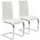 Santos White Faux Leather Side Chair Set of 2