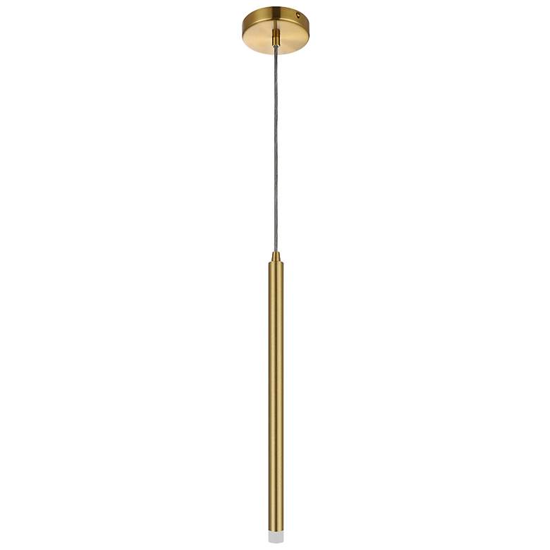 Image 1 Sanya 1" Wide Aged Brass 3W Pendant With Frosted Acrylic Diffuser