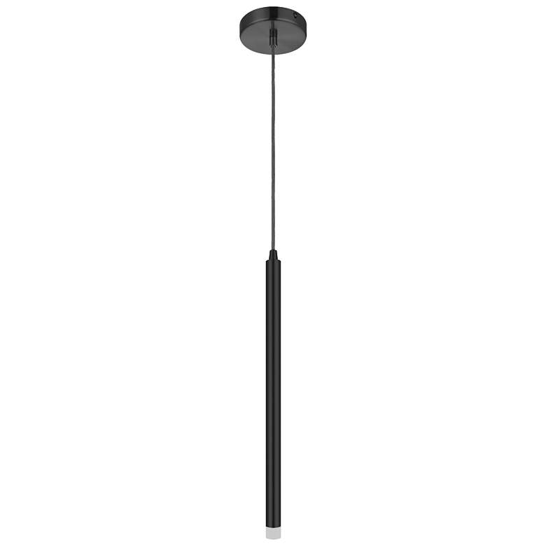 Image 1 Sanya 1" Wide Matte Black 3W Pendant With Frosted Acrylic Diffuser