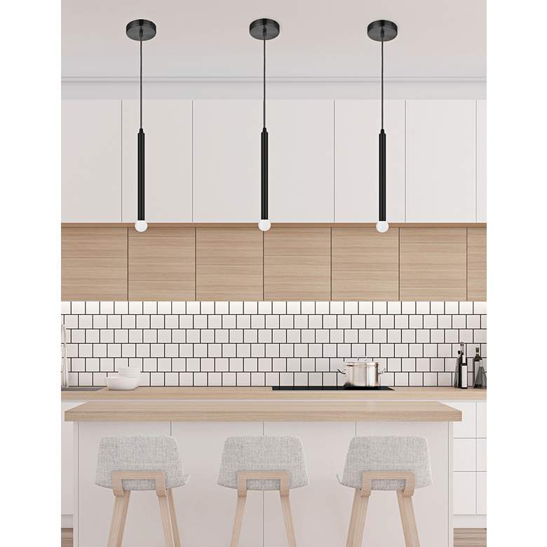 Image 4 Sanya 1" Wide Matte Black Mini Pendant more views
