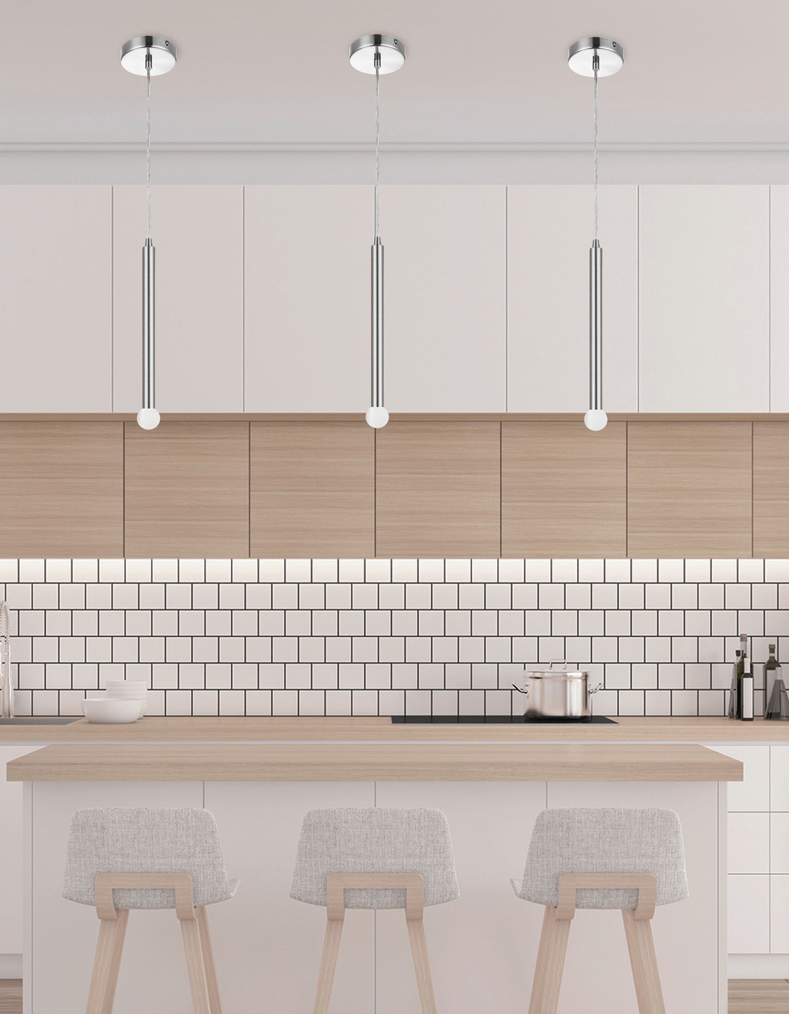 Image 2 Sanya 1" Wide Polished Chrome Pendant more views