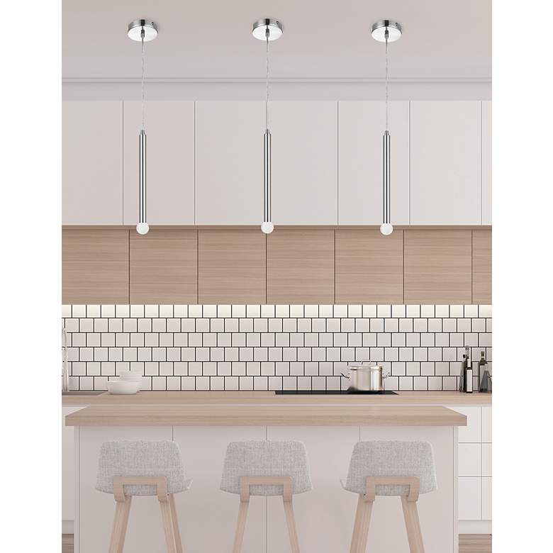 Image 2 Sanya 1" Wide Polished Chrome Pendant more views