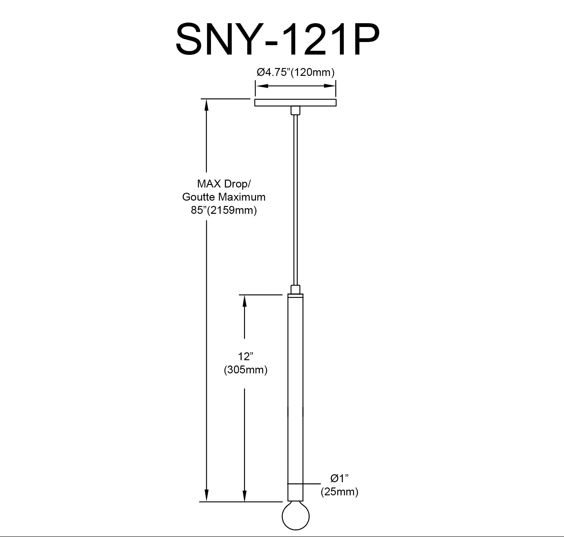 Image 3 Sanya 1" Wide Polished Chrome Pendant more views