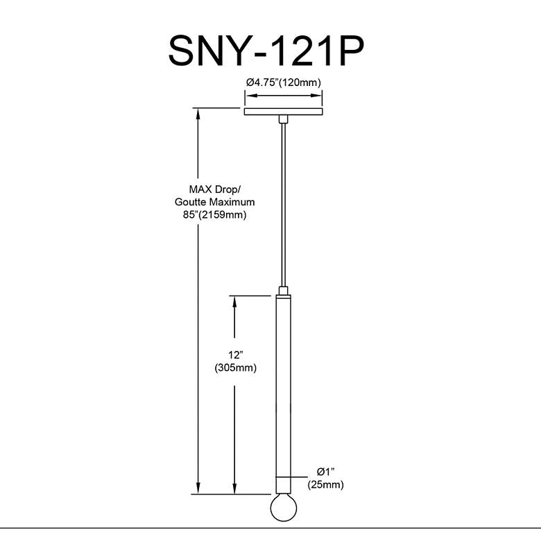 Image 3 Sanya 1" Wide Polished Chrome Pendant more views