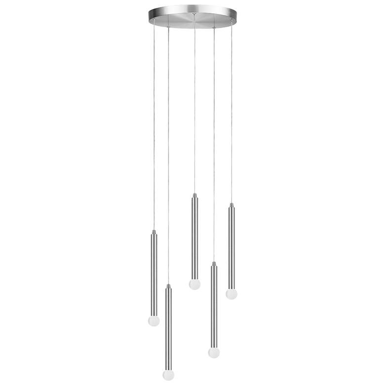 Image 1 Sanya 24" Wide 5 Light Polished Chrome Multi Pendant