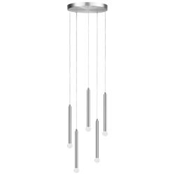 Sanya 24" Wide 5 Light Polished Chrome Multi Pendant
