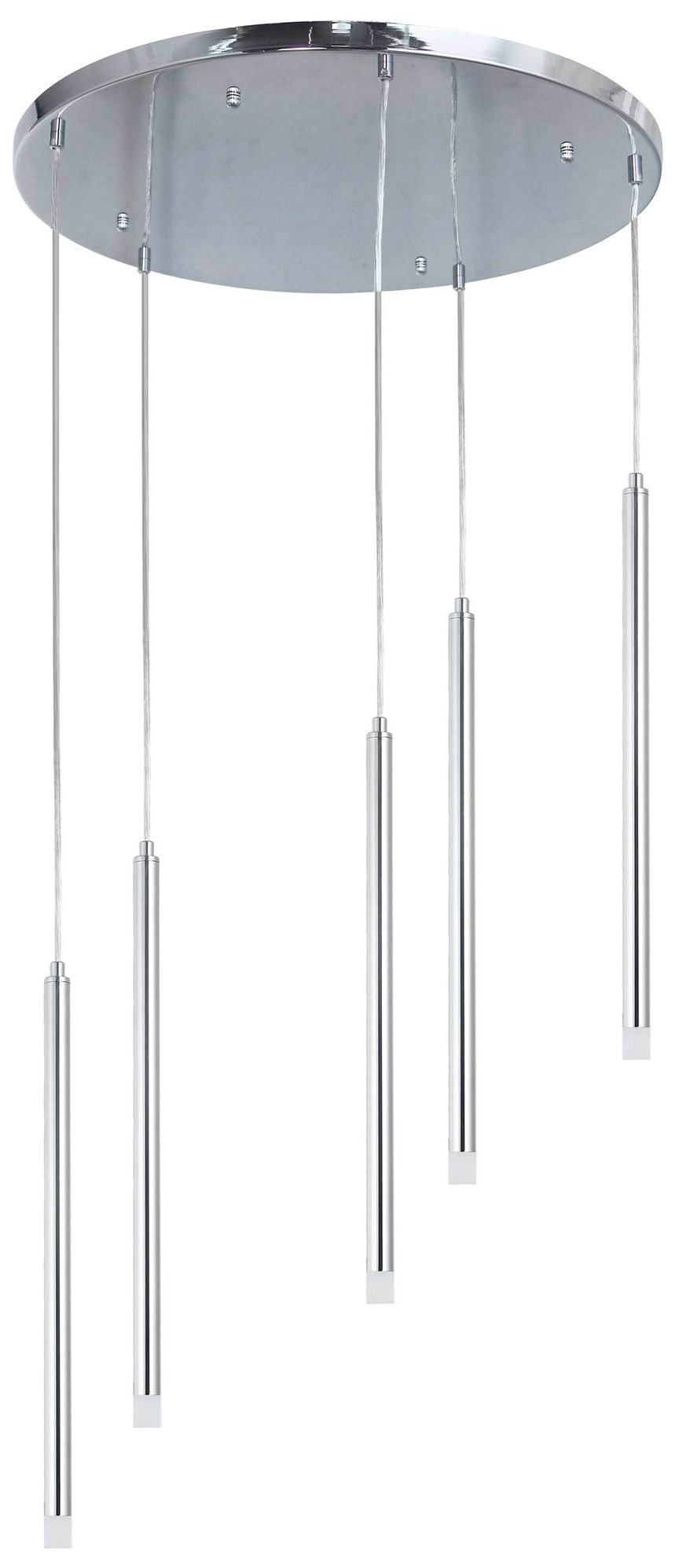 Image 2 Sanya 24"W 5 Light Polished Chrome LED Multi Pendant With White Acyrli more views