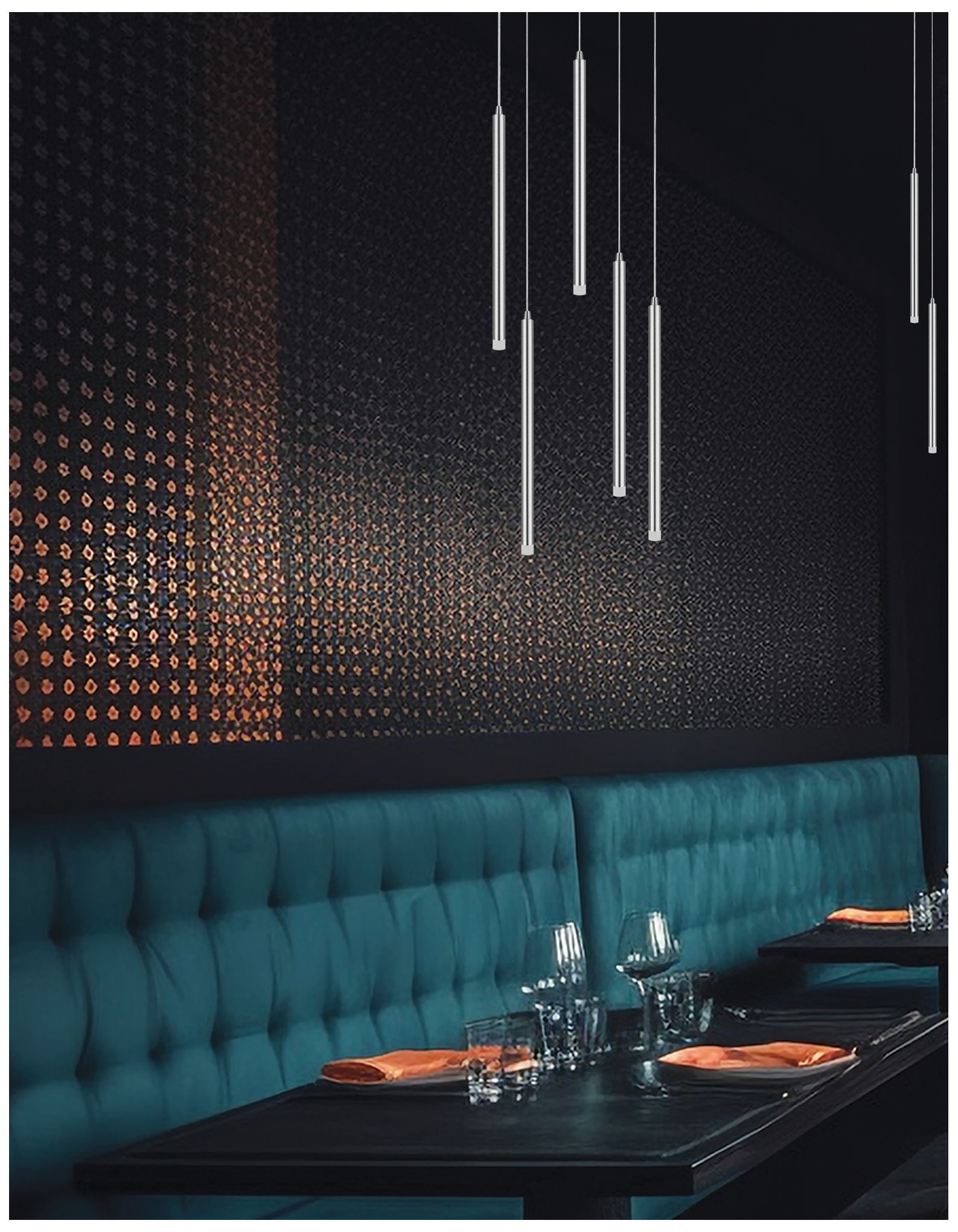 Image 3 Sanya 24"W 5 Light Polished Chrome LED Multi Pendant With White Acyrli more views