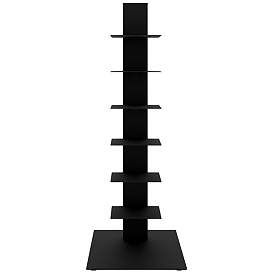 Image1 of Sapiens 13 3/4" Wide Anthracite Metal 6-Shelf Bookcase Tower